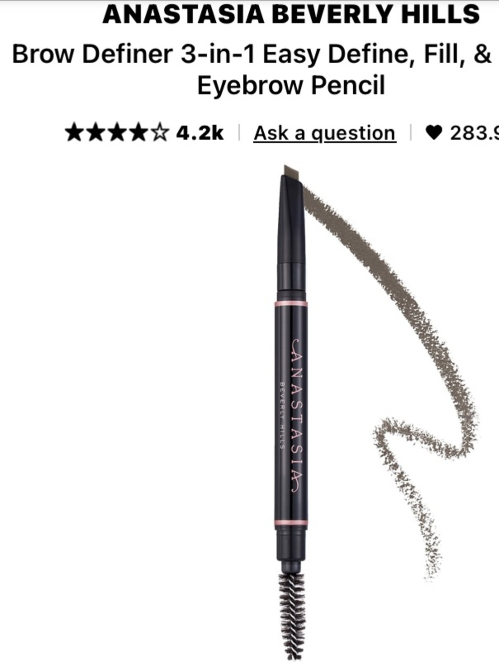 Anastasia Beverly Hills Brow Definer 3-in-1 Eyebrow Pencil in TAUPE NEW FULL SIZ